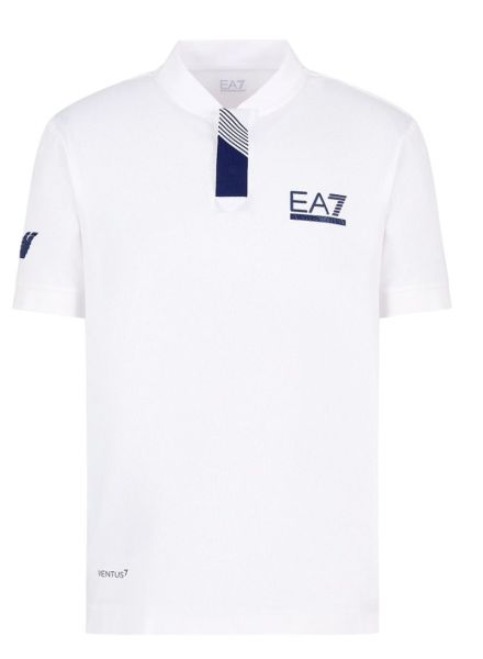 Мъжка тениска с якичка EA7 Man Jersey Jumper - white