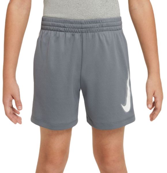 Pantaloni scurți băieți Nike Boys Dri-Fit Multi+ Graphic Training Shorts - smoke grey/white/white
