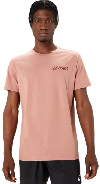 Herren Tennis-T-Shirt Asics Chest Logo Short Sleeve T-Shirt - umeboshi/antique red