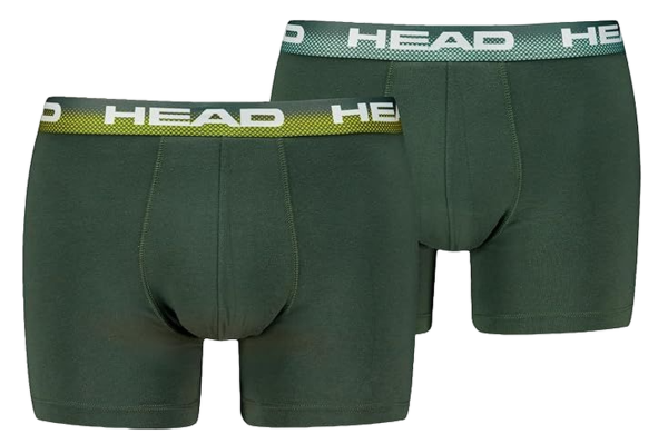 Herren Boxershorts Head Men's Printed Elastic Boxer 2P - thyme combo