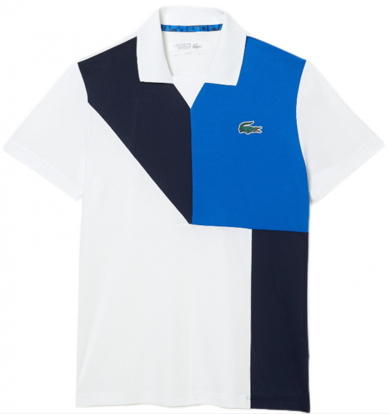  Lacoste Men's SPORT Colour-Block Ultra-Dry Piqué Tennis Polo - black/blue/white