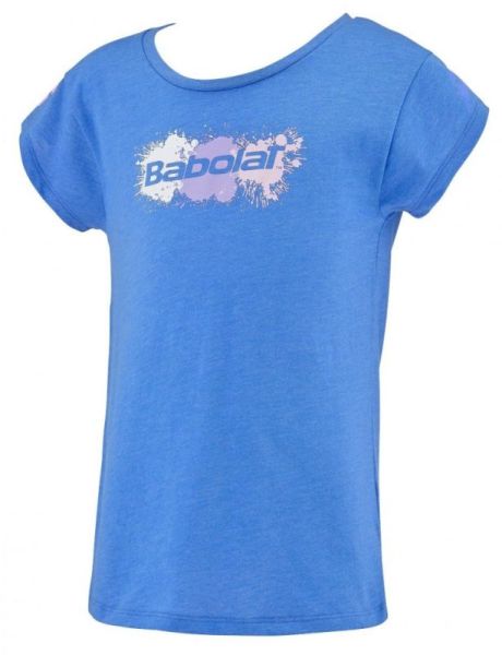 Tüdrukute T-särk Babolat Exercise Cotton Tee Girl - french blue heather