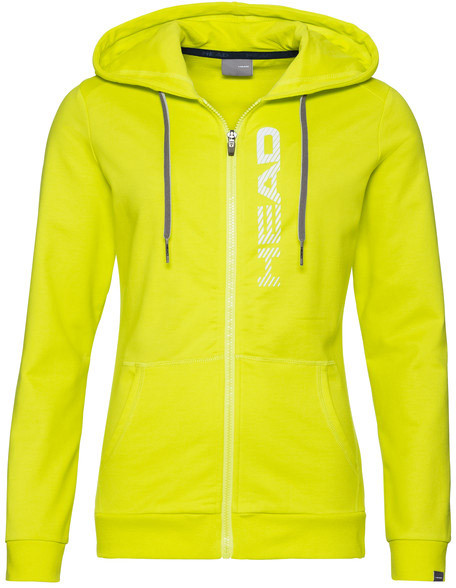 Damen Tennissweatshirt Head Club Greta Hoodie FZ W - yellow/white