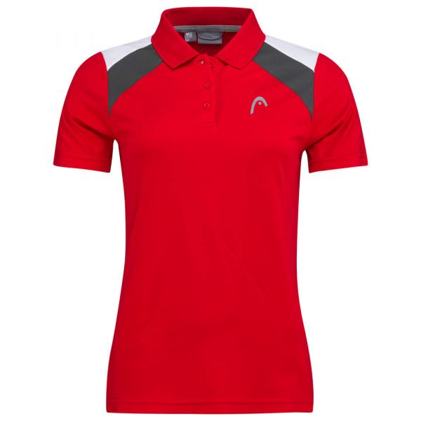 Polo marškinėliai moterims Head Club 22 Tech Polo Shirt W - red