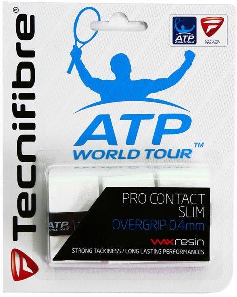 Owijki tenisowe Tecnifibre Pro Contact Slim 3P - white