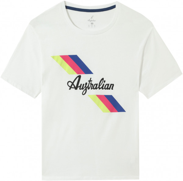 Herren Tennis-T-Shirt Australian Jersey T-Shirt with Print - bianco