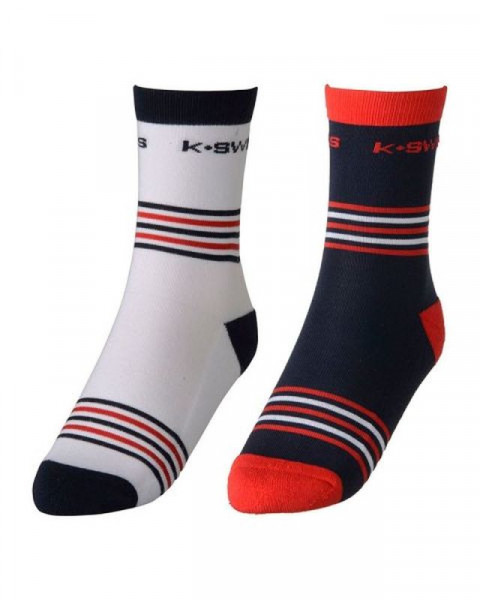 Tennisesokid  K-Swiss Men Heritage Socks 2P- white/navy