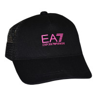 Kapa za tenis EA7 Man Woven Baseball Hat - black/pink fluo Kapa za tenis EA7 Man Woven Baseball Hat - black/pink fluo