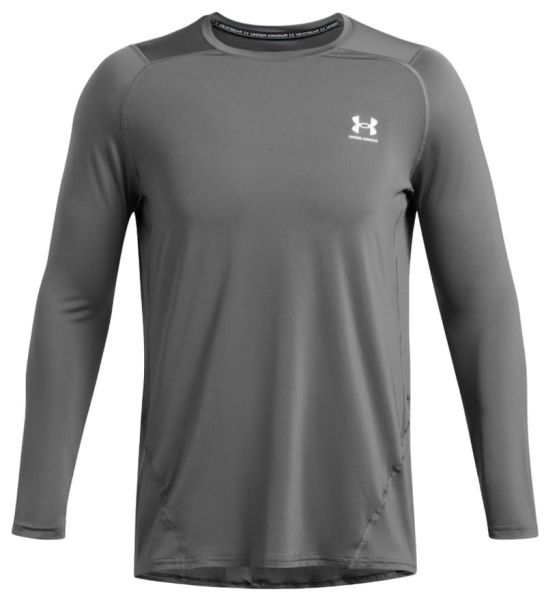 Herren Tennis Langarm T Shirt Under Armour Men s HeatGear Armour Fitted Grau