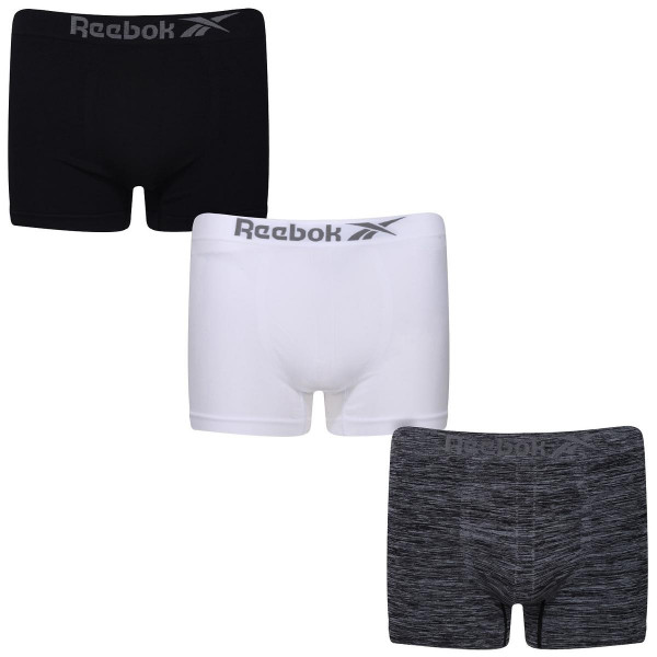 Boxeri sport bărbați Reebok Mens Seamless Trunk DALE 3P - black/white/grey marl