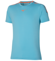 Herren Tennis-T-Shirt Mizuno Shadow Tee - maui blue