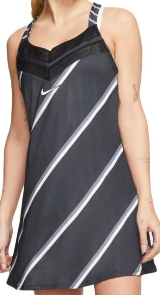 Damen Tenniskleid Nike Court Dress PS NT - black/white/black