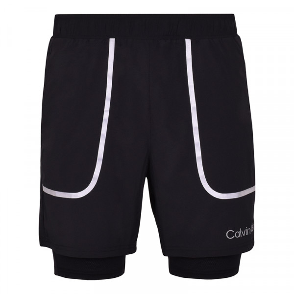 Férfi tenisz rövidnadrág Calvin Klein 2 in 1 Woven Short - black