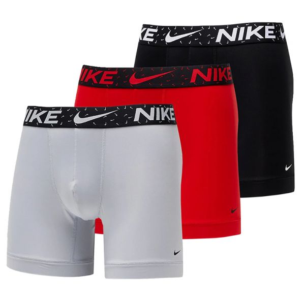 Calzoncillos deportivos Nike Dri-Fit Essential Micro Boxer Brief 3P - red/wolf grey/ black