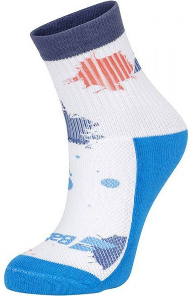 Tennissocken Babolat Graphic Socks Boys 1P - white/blue aster