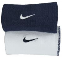 Muñequera de tenis Nike Dri-Fit Double-Wide Wirstbands Home & Away 2P - white/black
