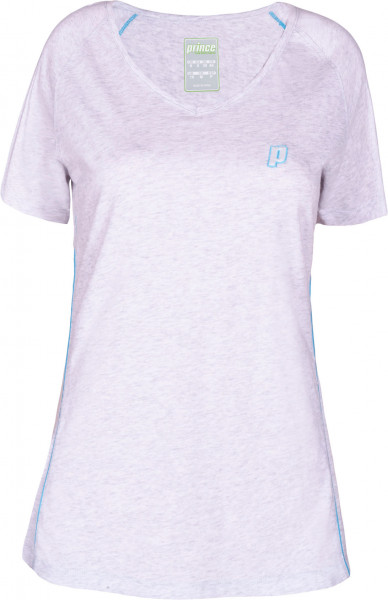 Damski T-shirt Prince V-Neck T-shirt - grey/azure