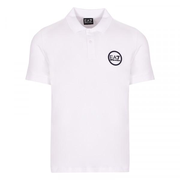 Ανδρικά Πόλο Μπλουζάκι EA7 Man Jersey Polo Shirt - white