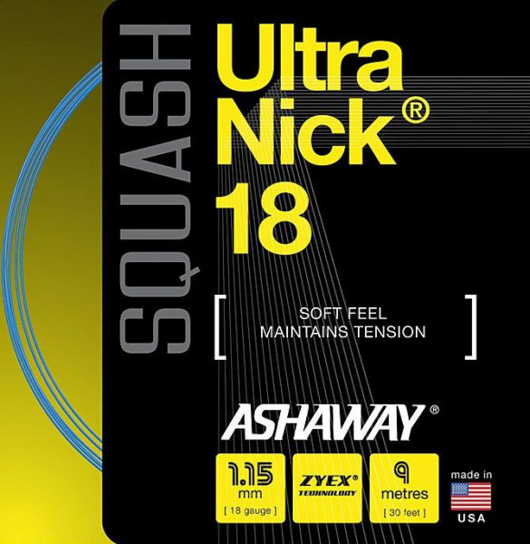 Skvošo stygos Ashaway UltraNick 18 (9 m) - blue