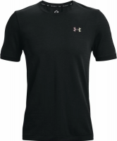 Herren Tennis-T-Shirt Under Armour Men's UA Rush Seamless GeoSport Short Sleeve - Schwarz