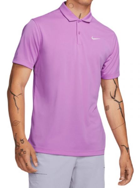 Men's Polo T-shirt Nike Court Dri-Fit Solid Polo - rush fuchsia/white