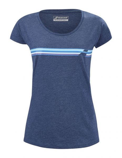 Tenisa T-krekls sievietēm Babolat Exercise Stripes Tee W - estate blue heather