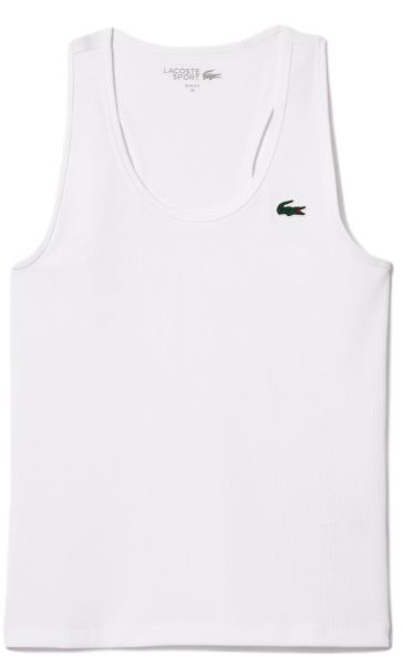 Dámský tenisový top Lacoste Sport Slim Fit Ribbed Tank Top - white