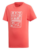 Koszulka chłopięca Adidas Kids GraphicTee - shock red