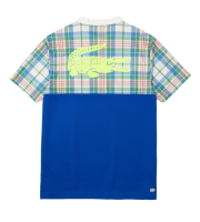 Teniso marškinėliai vyrams Lacoste Tennis Regular Fit Check Print T-shirt - white/blue Teniso marškinėliai vyrams Lacoste Tennis Regular Fit Check Print T-shirt - white/blue