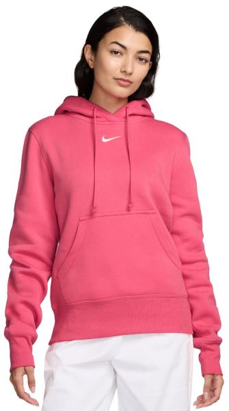 Damen Tennissweatshirt Nike Sportwear Phoenix Fleece Hoodie - Rosa