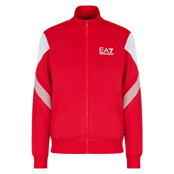 Herren Tennissweatshirt EA7 Man Jersey Sweatshirt - racing red