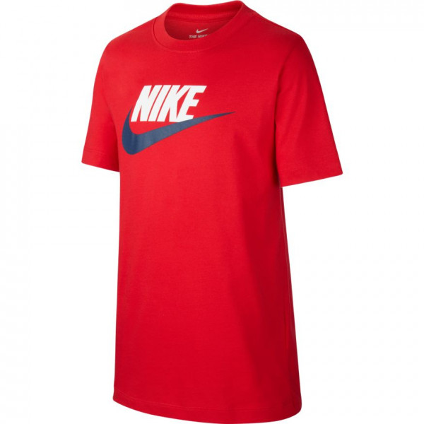 Maglietta per ragazzi Nike Swoosh Tee Futura Icon TD - university red/white/midnight navy