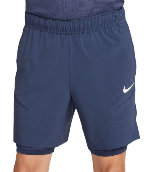 Męskie spodenki tenisowe Nike Court Dri-Fit Slam RG 2-in1 Shorts - Biały, Niebieski