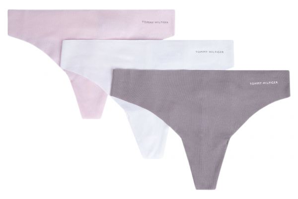 Damen Unterhosen Tommy Hilfiger Thong 3P - white/sublunar/light pink