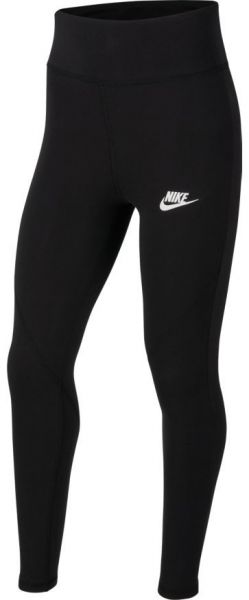 Kelnės mergaitėms Nike Sportswear Favorites Graphix High-Waist Legging G - black/white
