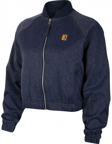 Damen Tennissweatshirt Nike Court Jacket PS NT W - obsidian/silver/wheat