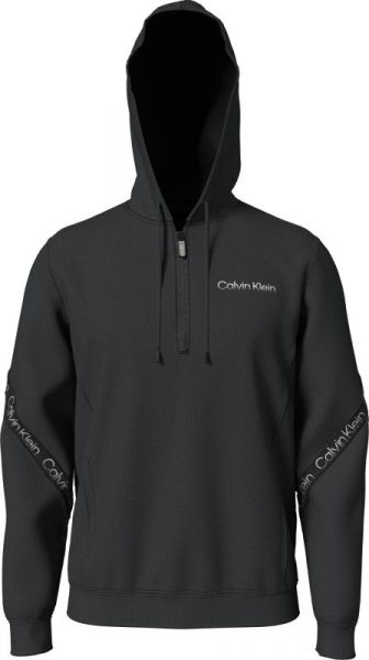 Férfi tenisz pulóver Calvin Klein PW 1/4 Zip Hoodie - black beauty