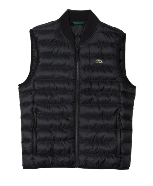 Gilet de tennis pour hommes Lacoste Padded Water-Repellent Vest Jacket - black