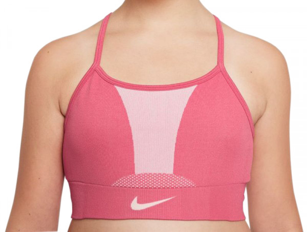 Sportski grudnjak za djevojke Nike Dri-Fit Indy Seamless Bra G - archaeo pink/archaeo pink