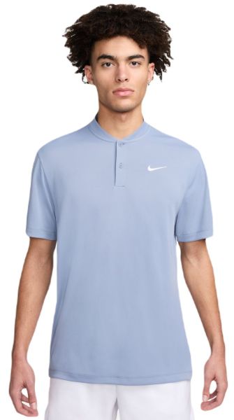 Herren Tennispoloshirt Nike Court Dri-Fit Blade Solid Polo - Grau, Weiß