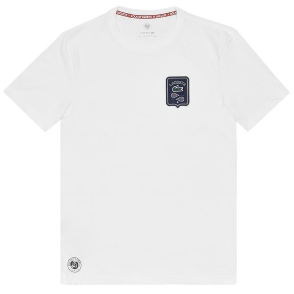 Ανδρικά Μπλουζάκι Lacoste Sport Roland Garros Edition Badge T-shirt - white