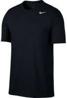 Herren Tennis-T-Shirt Nike Solid Dri-Fit Crew - black/white