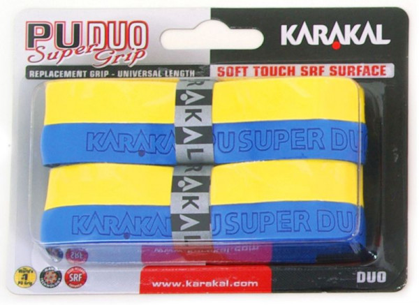 Squash Basisgriffbänder Karakal PU Super Grip (2 szt.) - blue/yellow