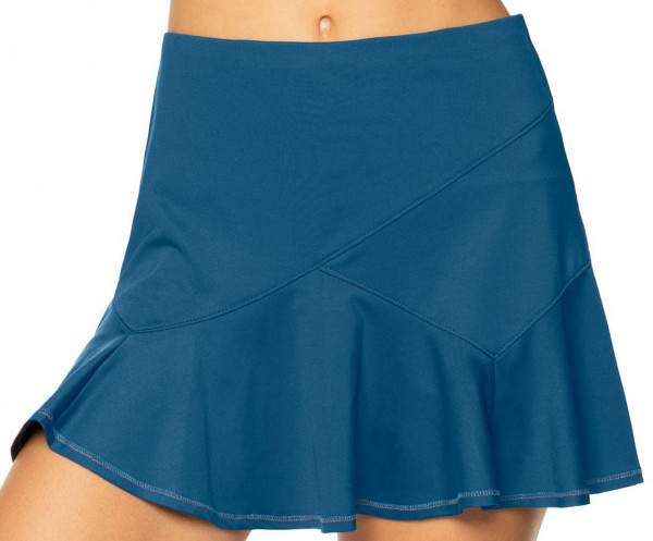 Falda de tenis para mujer Lucky in Love A Stitch In Time Long Flounce Skirt Women - slate