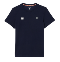Herren Tennis-T-Shirt Lacoste Ultra-Dry Sport Roland Garros Edition Tennis T-Shirt - midnight blue