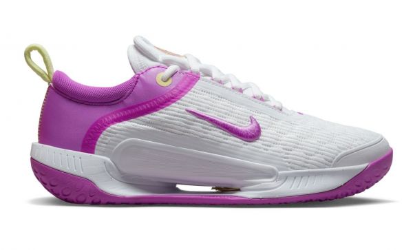 Damen-Tennisschuhe Nike Zoom Court NXT HC - white/fuchsia dream/citron tint