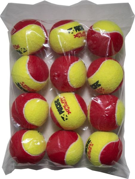 Palline da tennis junior Pacific Play & Stay Stage 3 Red Polybag 12B