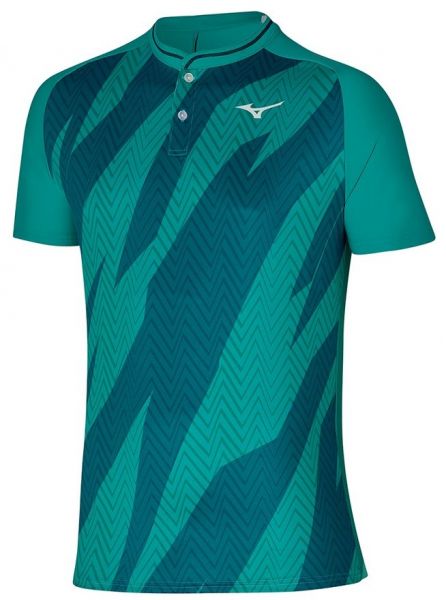 Męskie polo tenisowe Mizuno Shadow Polo - turquoise