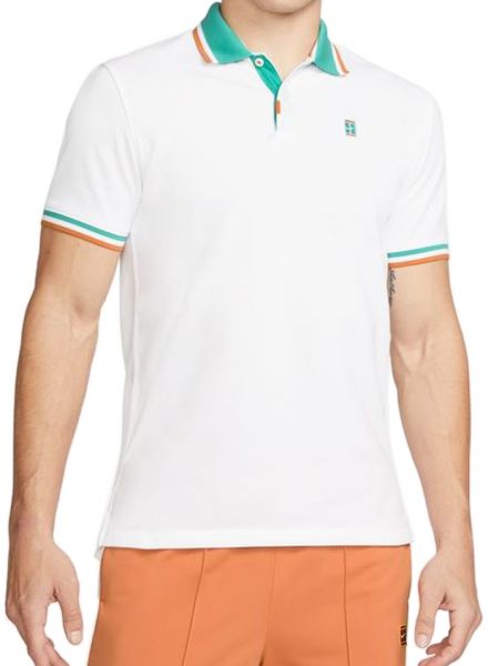 Pánské tenisové polo tričko Nike Polo Dri-Fit Heritage Slim2 M - white/washed teal