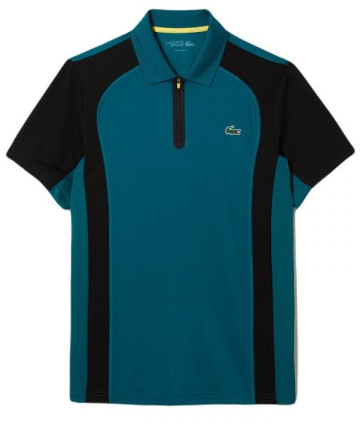 Tenisa polo krekls vīriešiem Lacoste SPORT Tennis Zip Polo - green/black